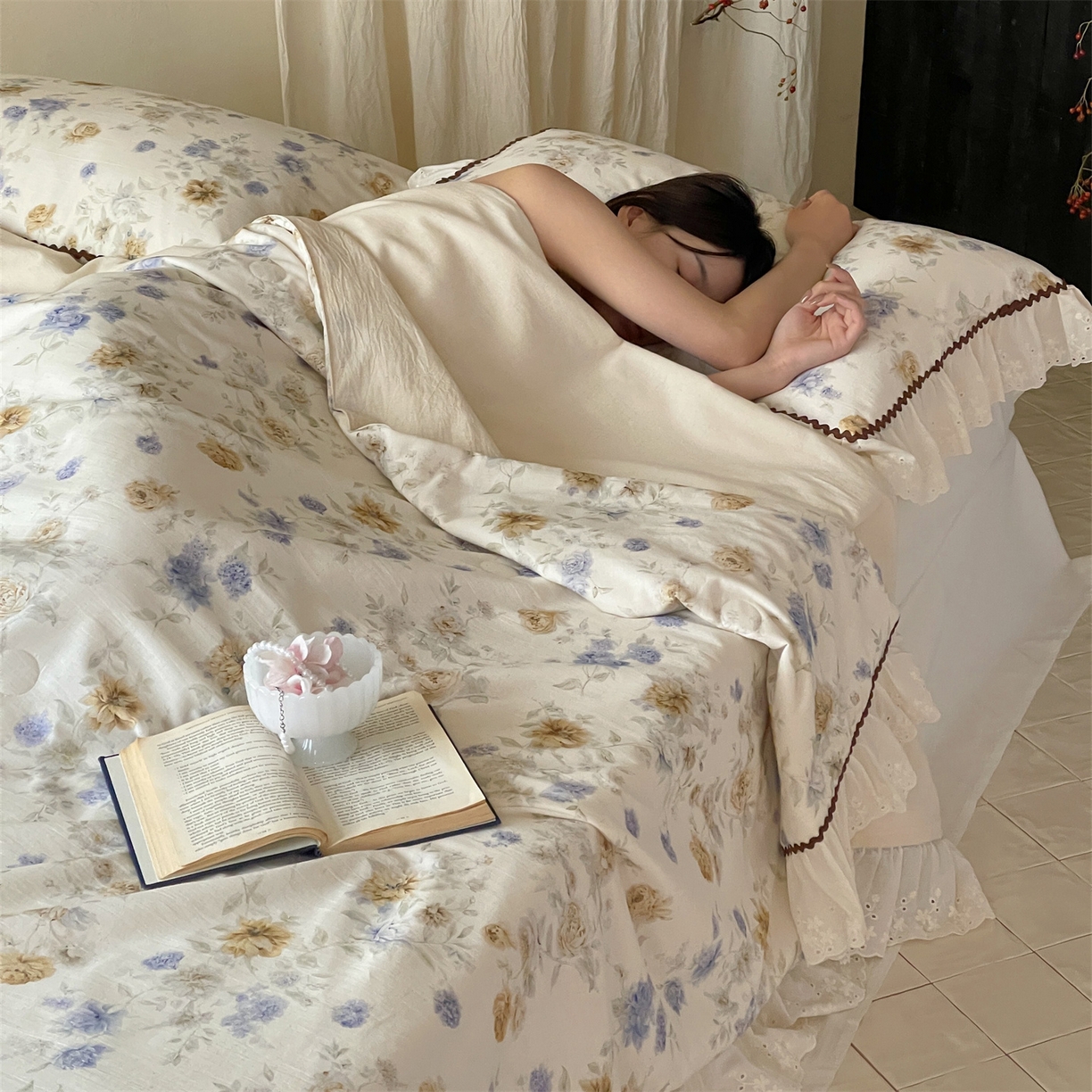 91家纺网 家纺一手货源 找家纺 傲蕾良品 2026新款【山野计划】砂洗棉麻大豆抗菌被 莫奈花园