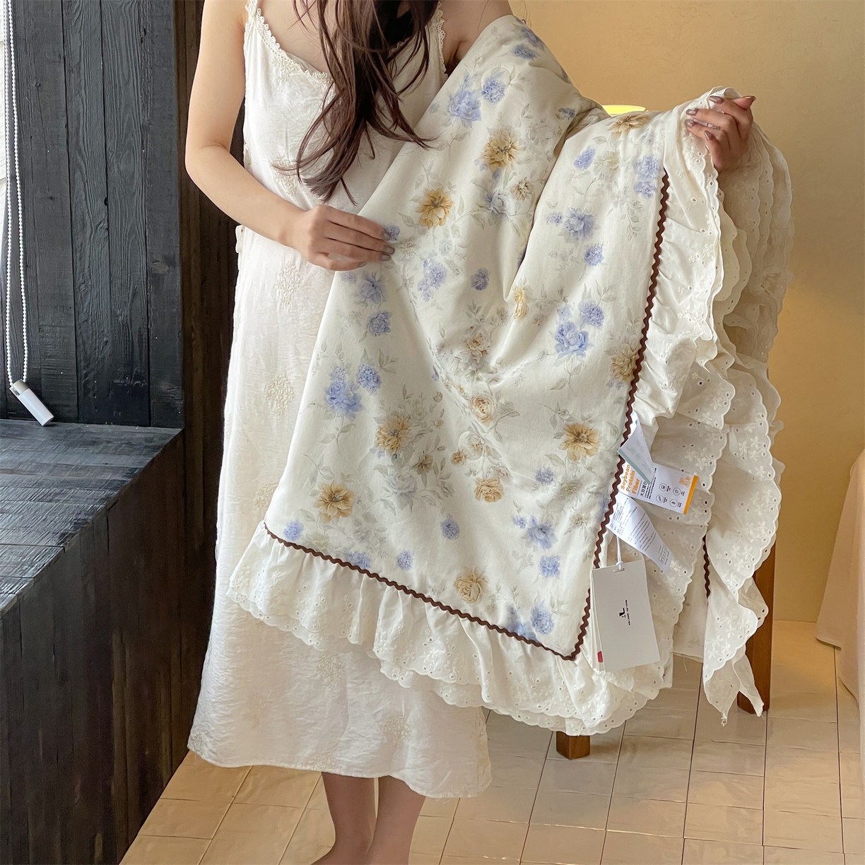 91家纺网 家纺一手货源 找家纺 傲蕾良品 2026新款【山野计划】砂洗棉麻大豆抗菌被 莫奈花园