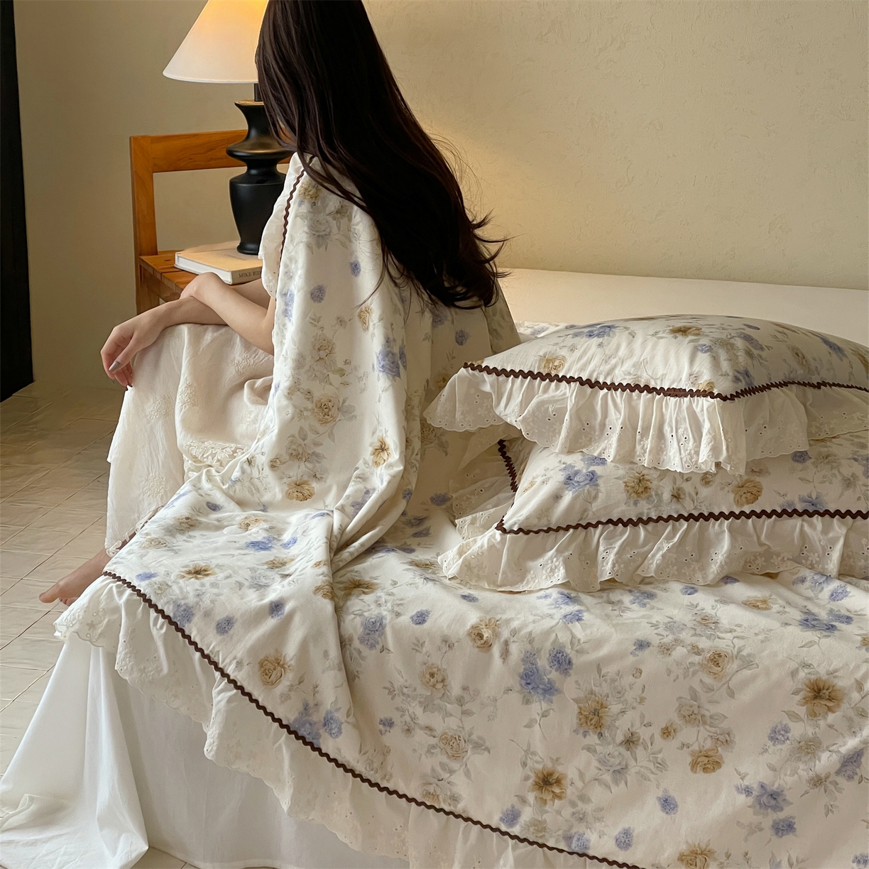 91家纺网 家纺一手货源 找家纺 傲蕾良品 2026新款【山野计划】砂洗棉麻大豆抗菌被 莫奈花园