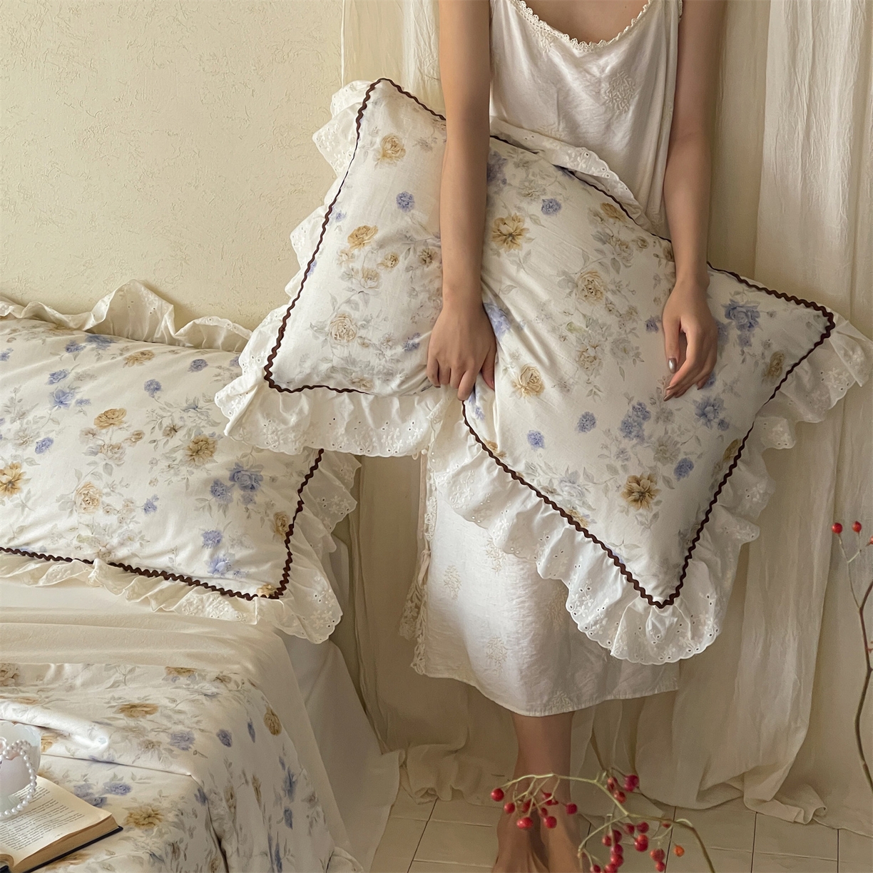 91家纺网 家纺一手货源 找家纺 傲蕾良品 2026新款【山野计划】砂洗棉麻大豆抗菌被 莫奈花园