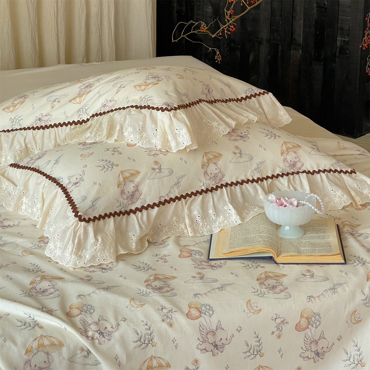 91家纺网 家纺一手货源 找家纺 傲蕾良品 2026新款【山野计划】砂洗棉麻大豆抗菌被 童心小象