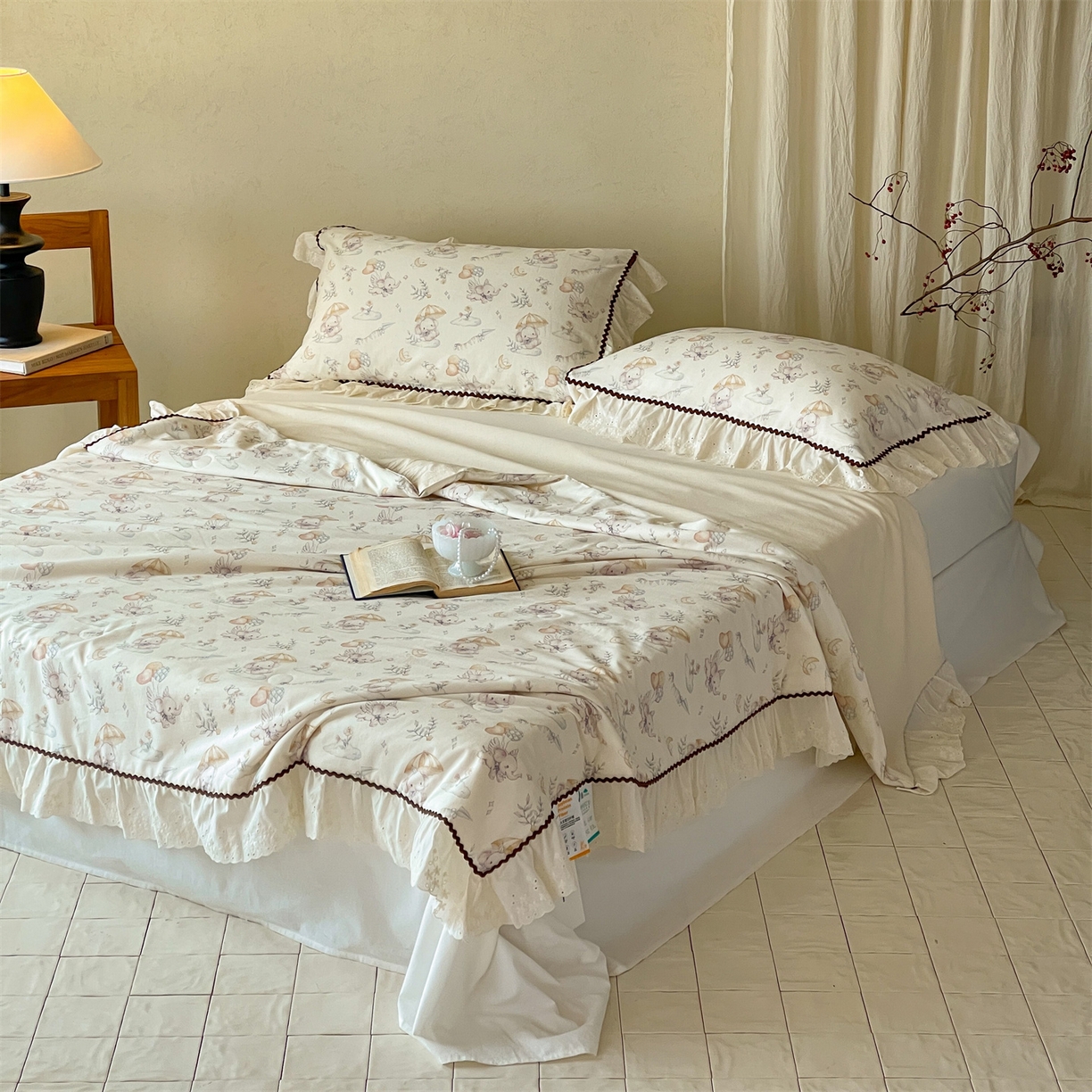 91家纺网 家纺一手货源 找家纺 傲蕾良品 2026新款【山野计划】砂洗棉麻大豆抗菌被 童心小象