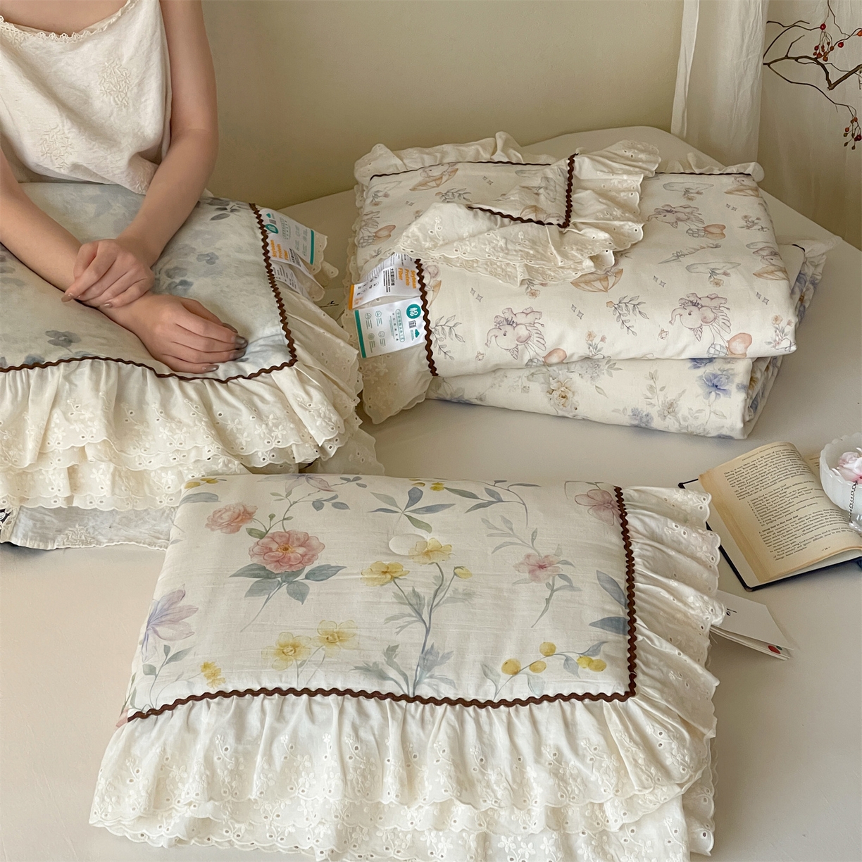 91家纺网 家纺一手货源 找家纺 傲蕾良品 2026新款【山野计划】砂洗棉麻大豆抗菌被 组合图