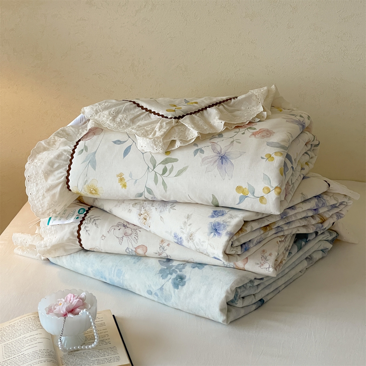 91家纺网 家纺一手货源 找家纺 傲蕾良品 2026新款【山野计划】砂洗棉麻大豆抗菌被 组合图