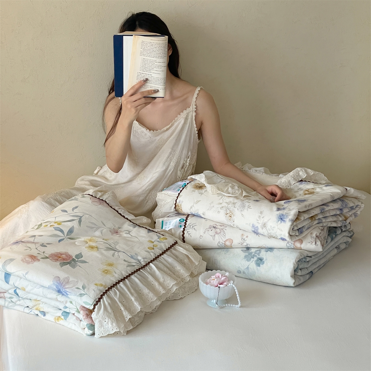 91家纺网 家纺一手货源 找家纺 傲蕾良品 2026新款【山野计划】砂洗棉麻大豆抗菌被 组合图