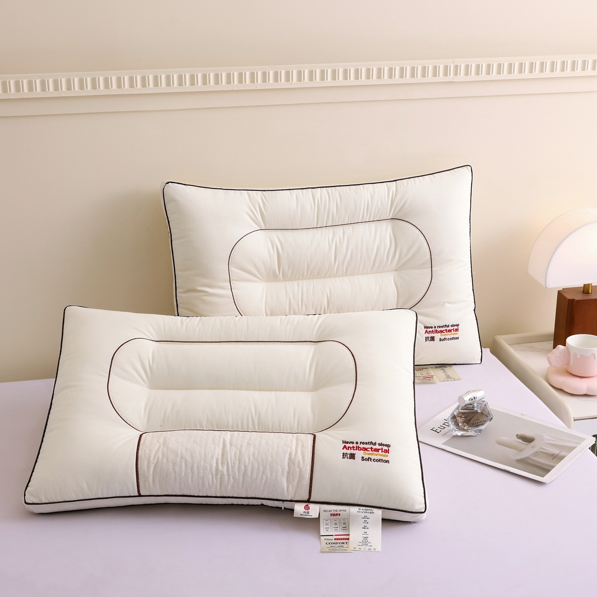 91家纺网 家纺一手货源 找家纺 （总）云熙枕业 2026春夏新款全棉立体抗菌护颈枕 枕头枕芯