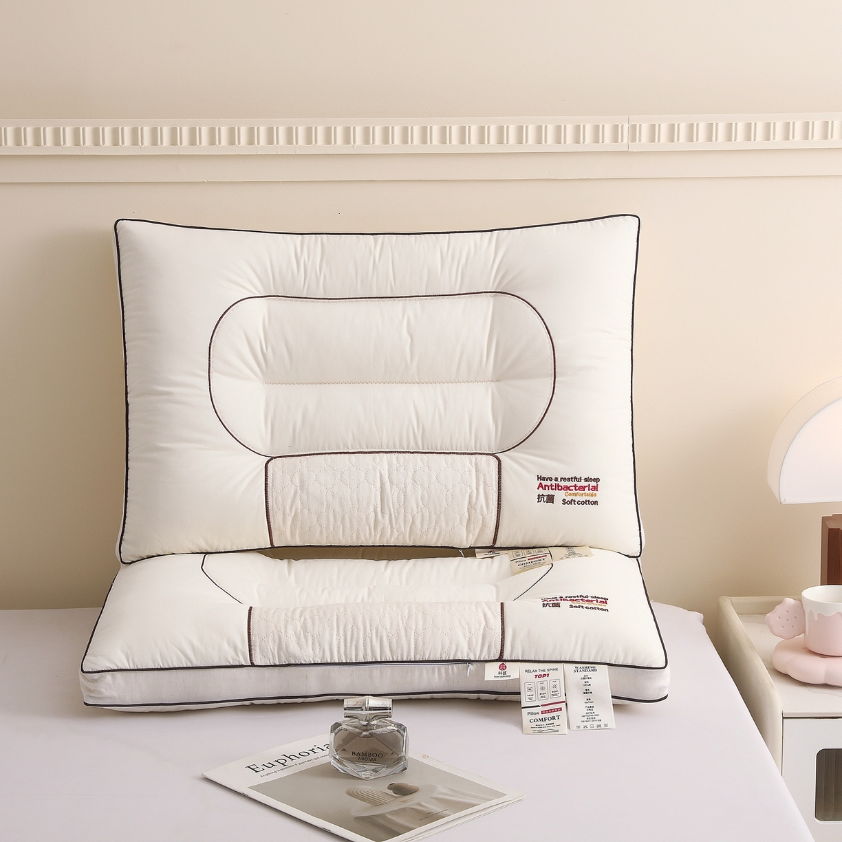 91家纺网 家纺一手货源 找家纺 （总）云熙枕业 2026春夏新款全棉立体抗菌护颈枕 枕头枕芯