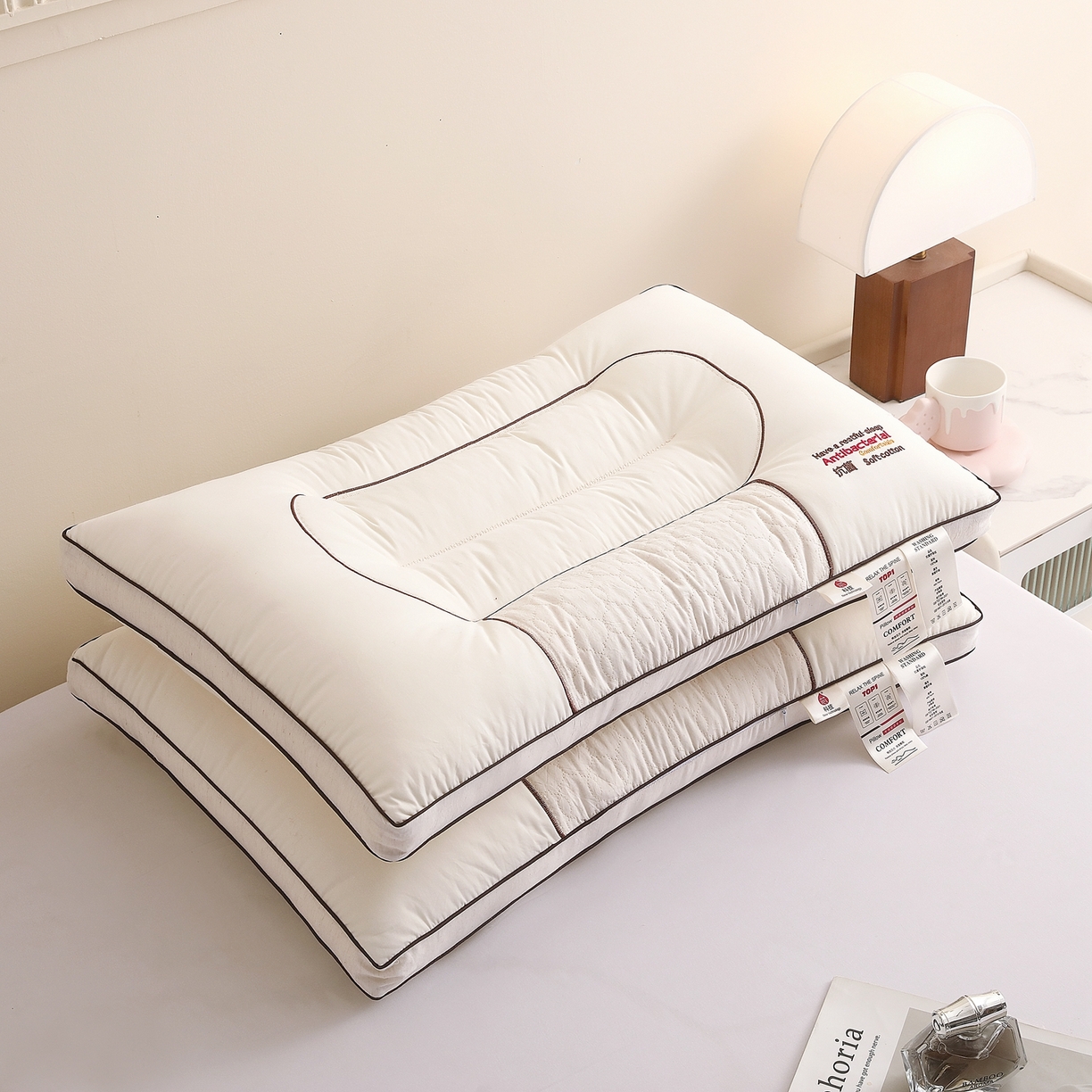 91家纺网 家纺一手货源 找家纺 （总）云熙枕业 2026春夏新款全棉立体抗菌护颈枕 枕头枕芯