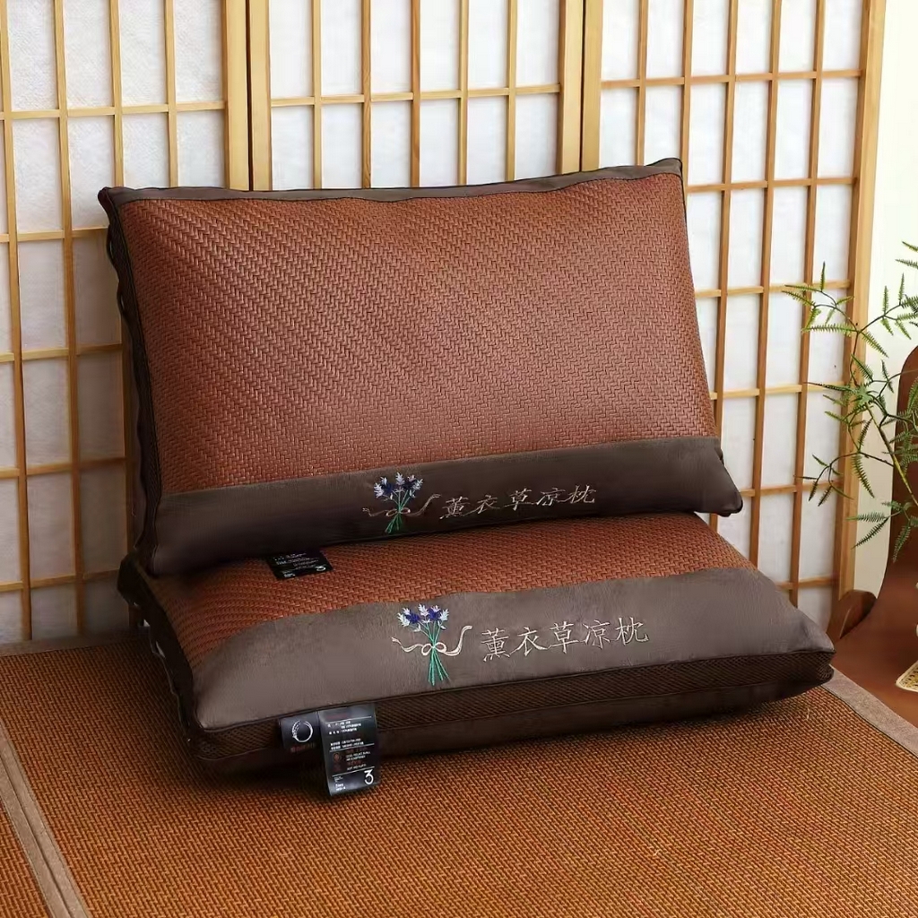 91家纺网 家纺一手货源 找家纺 云熙枕业 2026新款薰衣草夏凉枕枕芯枕头 卡其色
