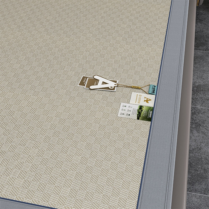 91家纺网 家纺一手货源 找家纺 小牛席业 2026新款棋盘格冰丝腊肠狗贴布绣冰丝席席子凉席-床笠款 咖色