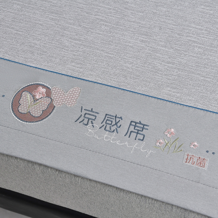 91家纺网 家纺一手货源 找家纺 小牛席业 2026新款小清新凉感冰丝席席子凉席 灰色