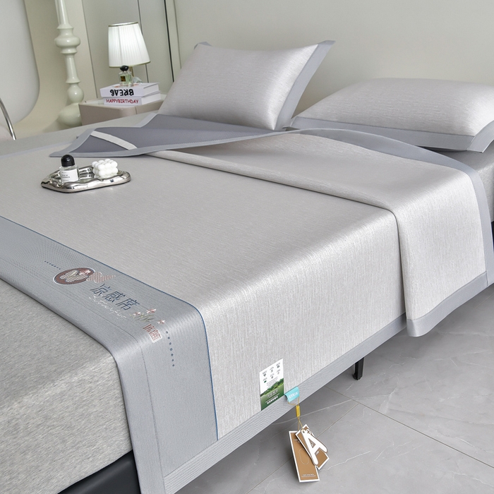 91家纺网 家纺一手货源 找家纺 小牛席业 2026新款小清新凉感冰丝席席子凉席 香槟