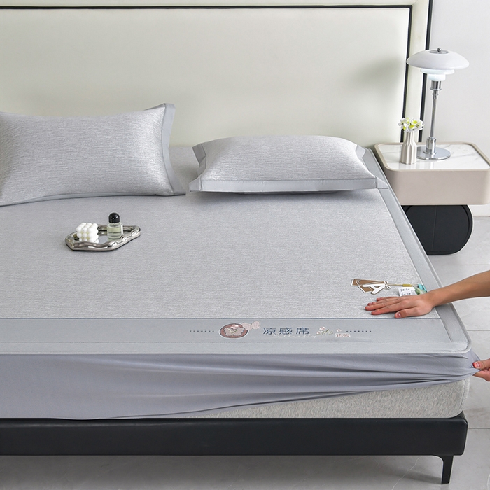 91家纺网 家纺一手货源 找家纺 （总）小牛席业 2026新款小清新凉感冰丝席席子凉席-床笠款