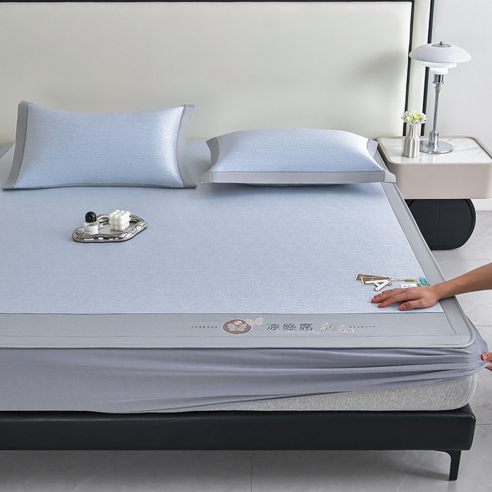 91家纺网 家纺一手货源 找家纺 （总）小牛席业 2026新款小清新凉感冰丝席席子凉席-床笠款