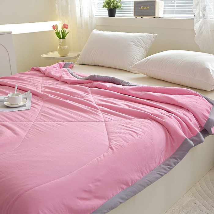 91家纺网 家纺一手货源 找家纺 （总）六合家纺 2026春夏新款纯色水洗棉夏被夏凉被空调被