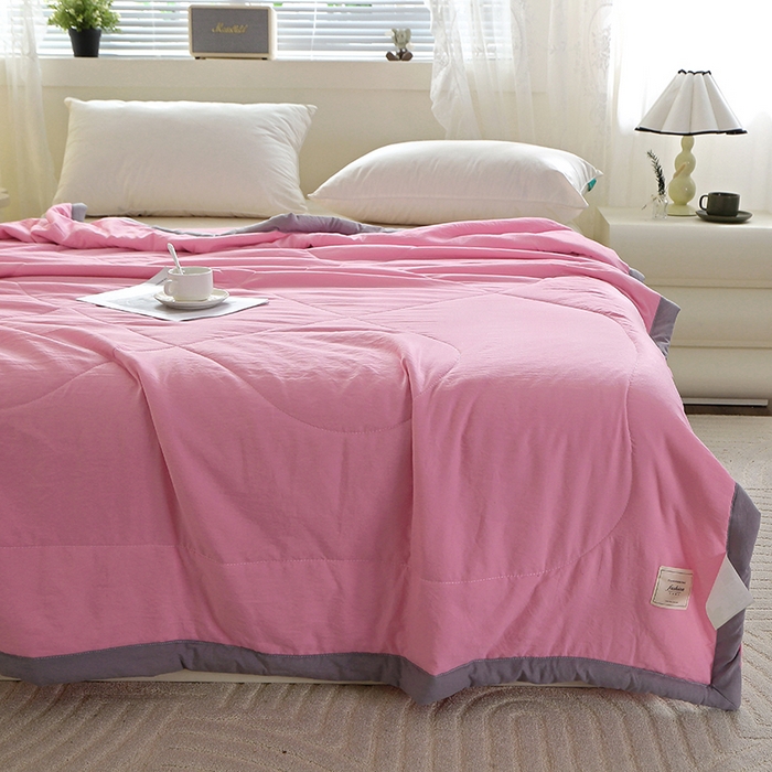 91家纺网 家纺一手货源 找家纺 （总）六合家纺 2026春夏新款纯色水洗棉夏被夏凉被空调被