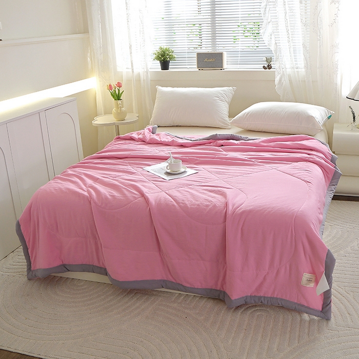 91家纺网 家纺一手货源 找家纺 （总）六合家纺 2026春夏新款纯色水洗棉夏被夏凉被空调被