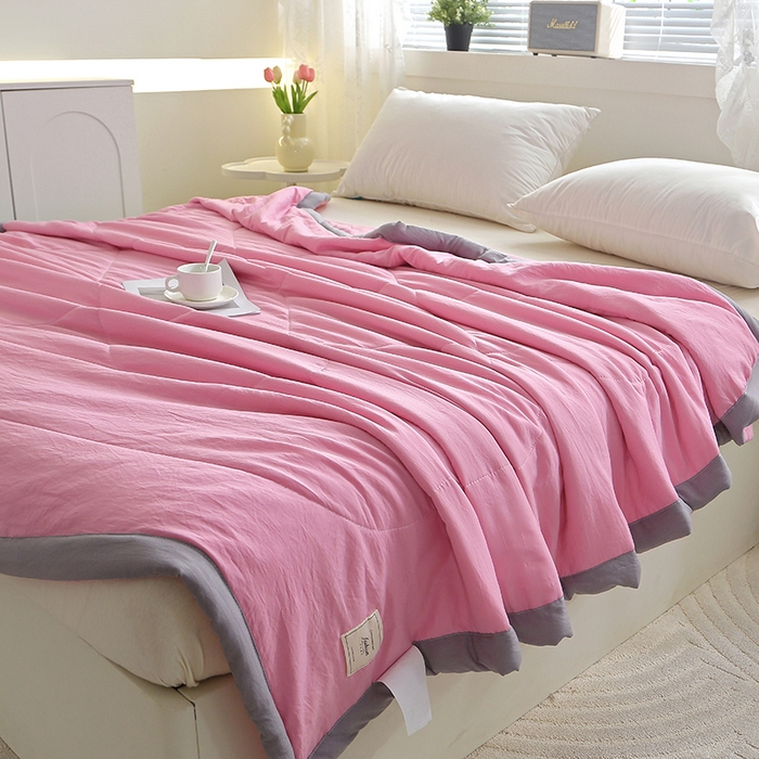 91家纺网 家纺一手货源 找家纺 （总）六合家纺 2026春夏新款纯色水洗棉夏被夏凉被空调被