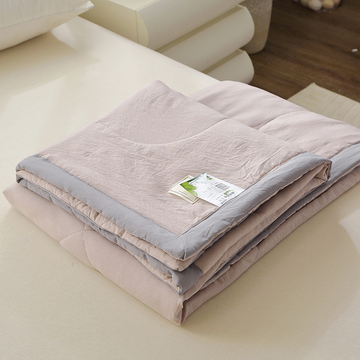 六合家纺 2026春夏新款纯色水洗棉夏被夏凉被空调被 卡其色