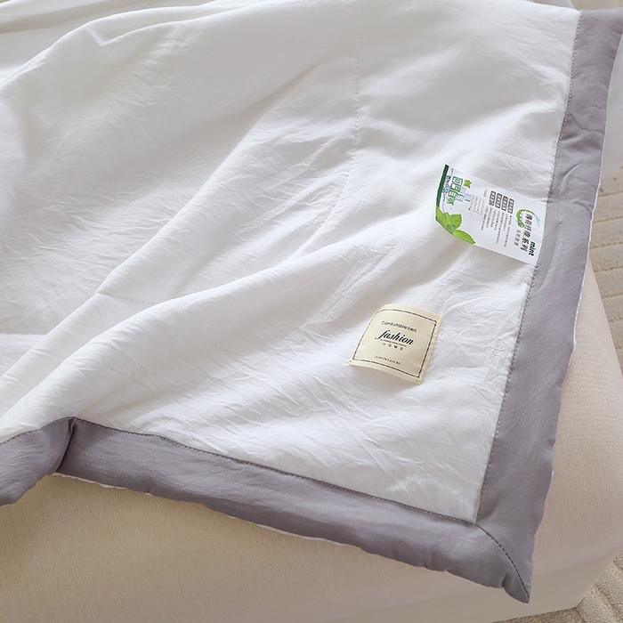 91家纺网 家纺一手货源 找家纺 六合家纺 2026春夏新款纯色水洗棉夏被夏凉被空调被 珍珠白