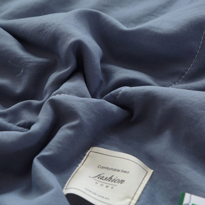 91家纺网 家纺一手货源 找家纺 六合家纺 2026春夏新款纯色水洗棉夏被夏凉被空调被 深空蓝