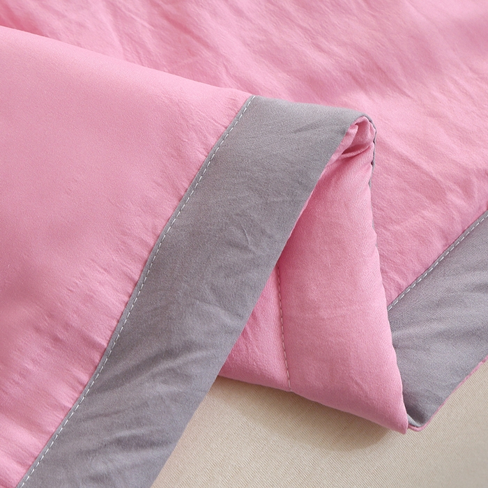 91家纺网 家纺一手货源 找家纺 六合家纺 2026春夏新款纯色水洗棉夏被夏凉被空调被 初恋粉