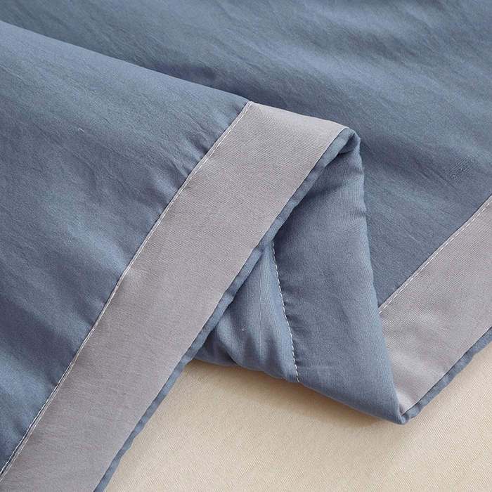91家纺网 家纺一手货源 找家纺 六合家纺 2026春夏新款纯色水洗棉夏被夏凉被空调被 深空蓝