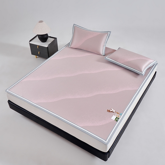 91家纺网 家纺一手货源 找家纺 小牛席业 2026新款星空凉感冰丝席席子凉席 粉色