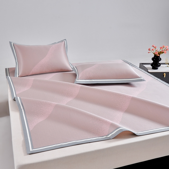 91家纺网 家纺一手货源 找家纺 小牛席业 2026新款星空凉感冰丝席席子凉席 粉色