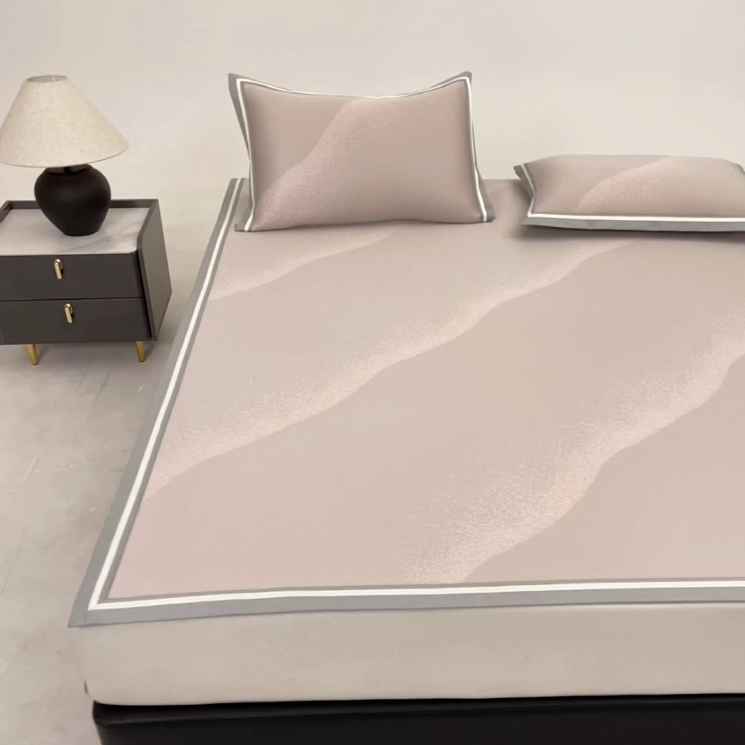 91家纺网 家纺一手货源 找家纺 小牛席业 2026新款星空凉感冰丝席席子凉席 粉色