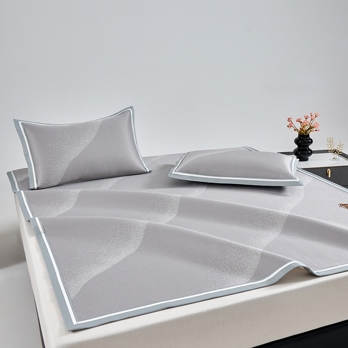 91家纺网 家纺一手货源 找家纺 小牛席业 2026新款星空凉感冰丝席席子凉席 灰色