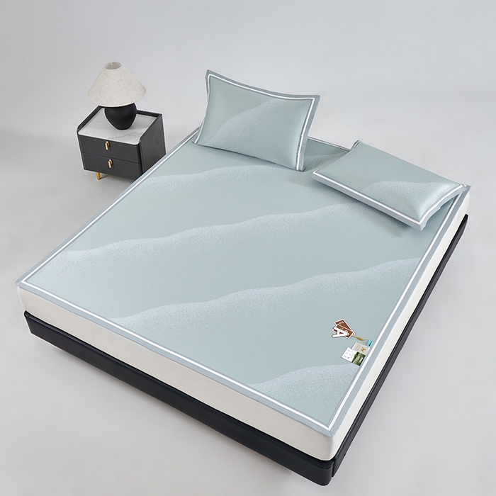 91家纺网 家纺一手货源 找家纺 小牛席业 2026新款星空凉感冰丝席席子凉席 绿色