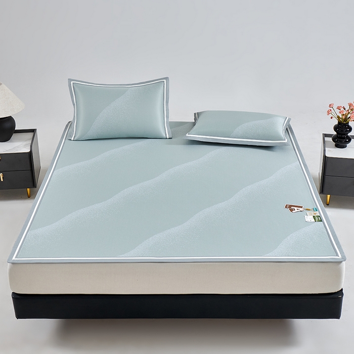 91家纺网 家纺一手货源 找家纺 小牛席业 2026新款星空凉感冰丝席席子凉席 绿色