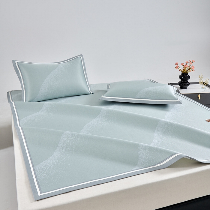 91家纺网 家纺一手货源 找家纺 小牛席业 2026新款星空凉感冰丝席席子凉席 绿色