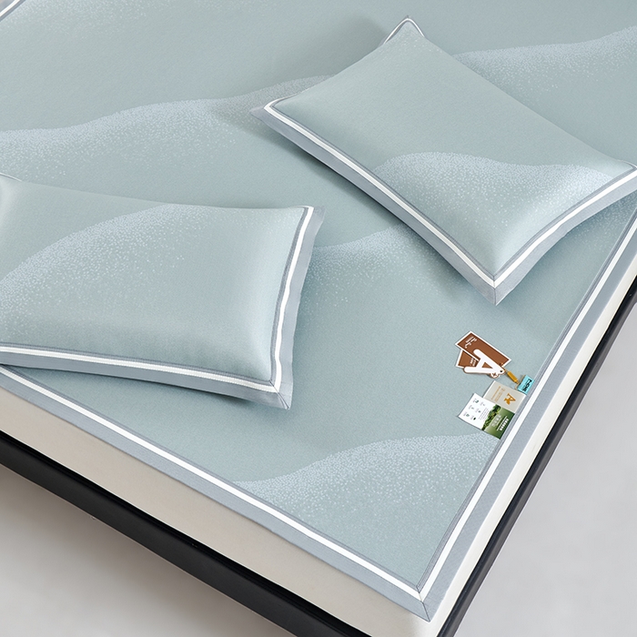 91家纺网 家纺一手货源 找家纺 小牛席业 2026新款星空凉感冰丝席席子凉席 绿色