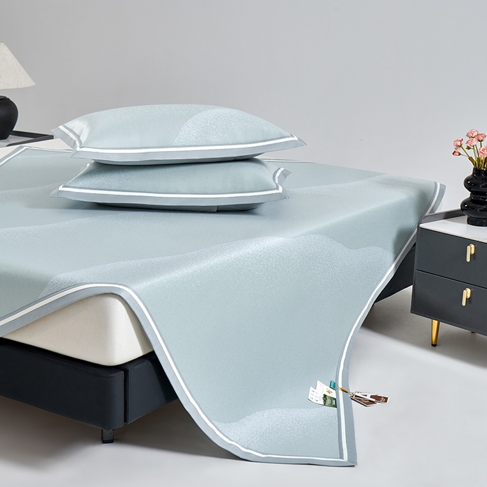 91家纺网 家纺一手货源 找家纺 小牛席业 2026新款星空凉感冰丝席席子凉席 绿色