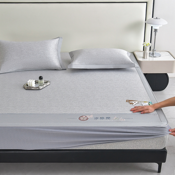 小牛席业 2026新款星空凉感冰丝席席子凉席-床笠款 灰色