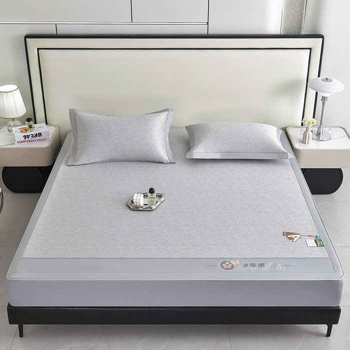 91家纺网 家纺一手货源 找家纺 小牛席业 2026新款星空凉感冰丝席席子凉席-床笠款 灰色