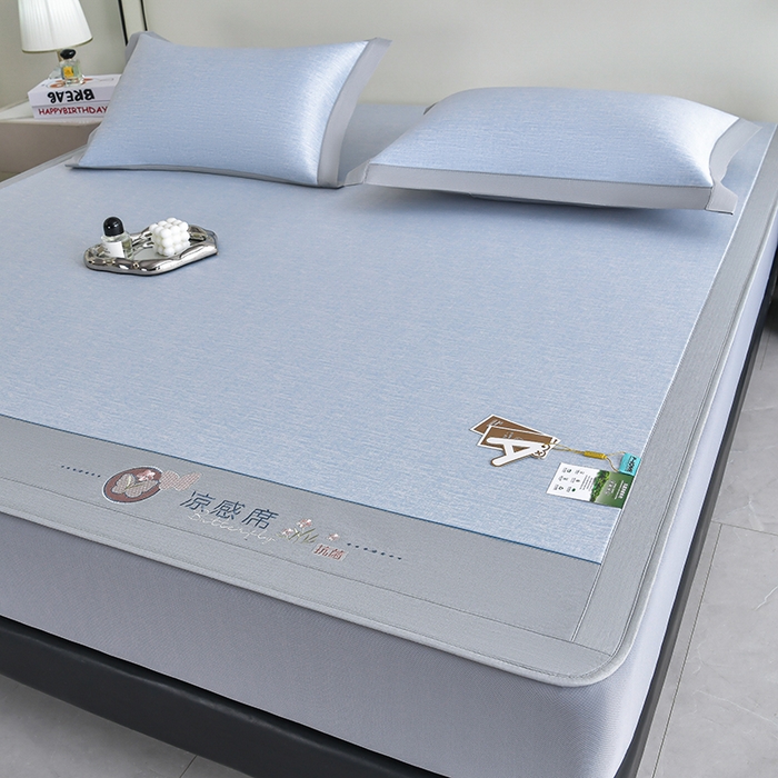 91家纺网 家纺一手货源 找家纺 小牛席业 2026新款星空凉感冰丝席席子凉席-床笠款 蓝色