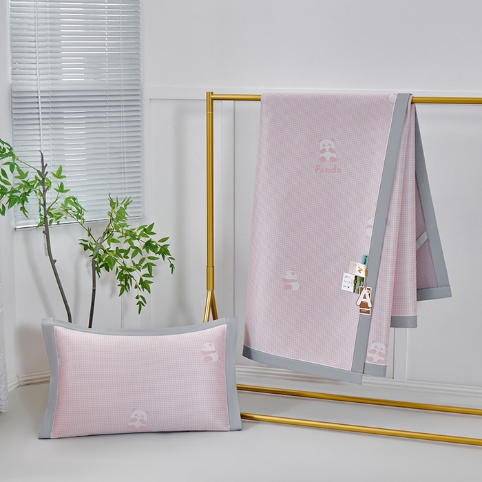 91家纺网 家纺一手货源 找家纺 （总）小牛席业 2026新款熊猫格纹提花冰丝席席子凉席凉席藤席冰藤席冰丝席凉感空调席