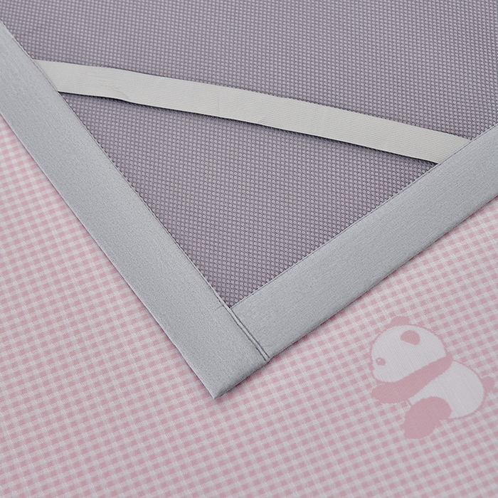 91家纺网 家纺一手货源 找家纺 小牛席业 2026新款熊猫格纹提花冰丝席席子凉席 粉色