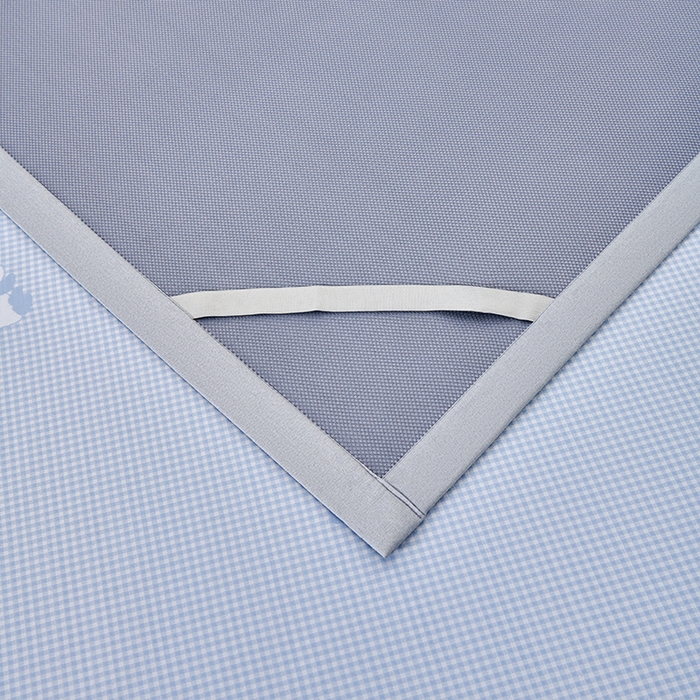 91家纺网 家纺一手货源 找家纺 小牛席业 2026新款熊猫格纹提花冰丝席席子凉席 蓝色