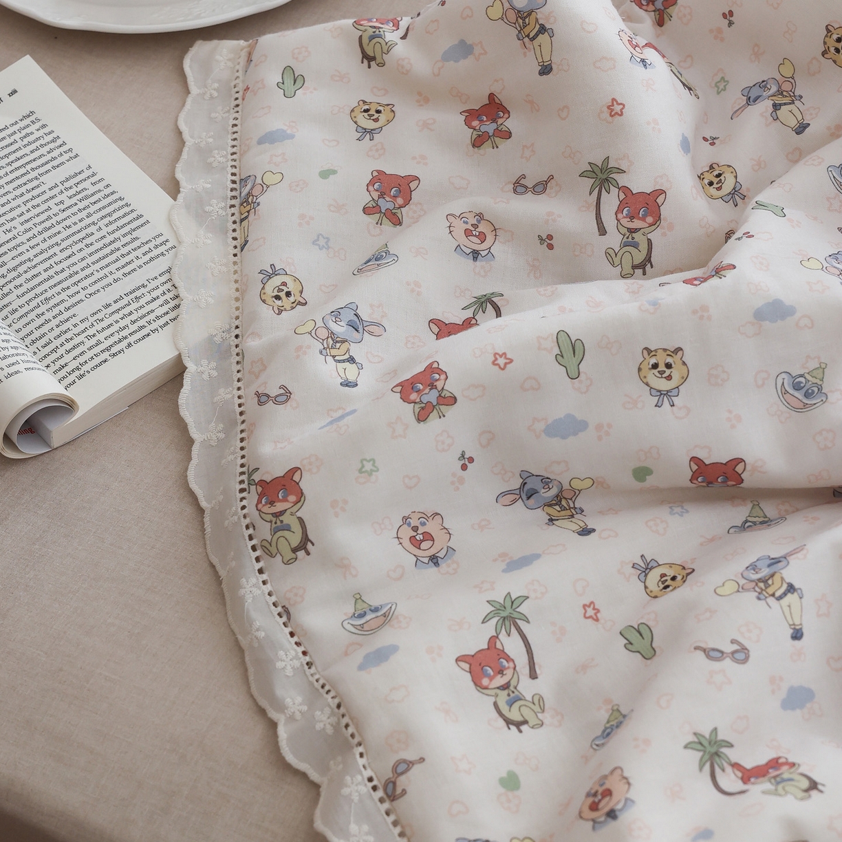 91家纺网 家纺一手货源 找家纺 （总）万盛家纺 2026新款全棉双层纱花边印花夏被空调被夏凉被