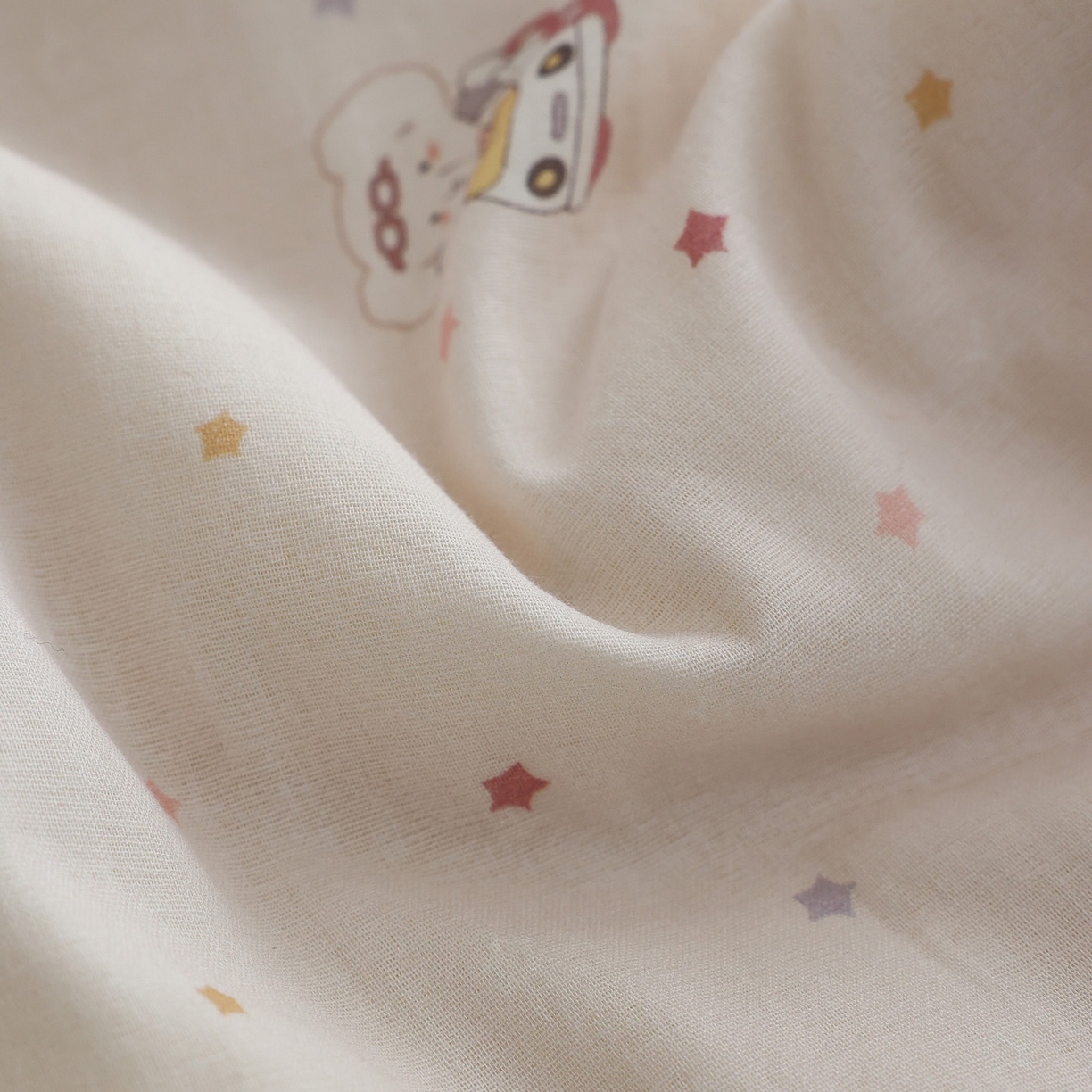 91家纺网 家纺一手货源 找家纺 万盛家纺 2026新款全棉双层纱花边印花夏被空调被夏凉被 俏皮小象