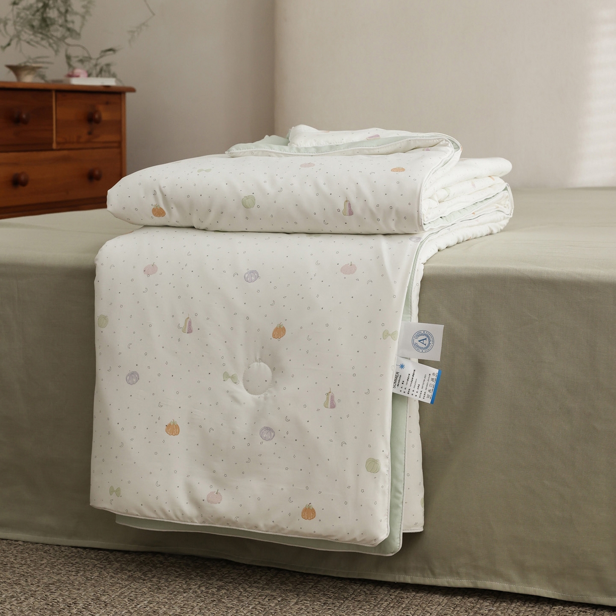 91家纺网 家纺一手货源 找家纺 万盛家纺 2026新款速干印花夏被空调被夏凉被 甜蜜南瓜