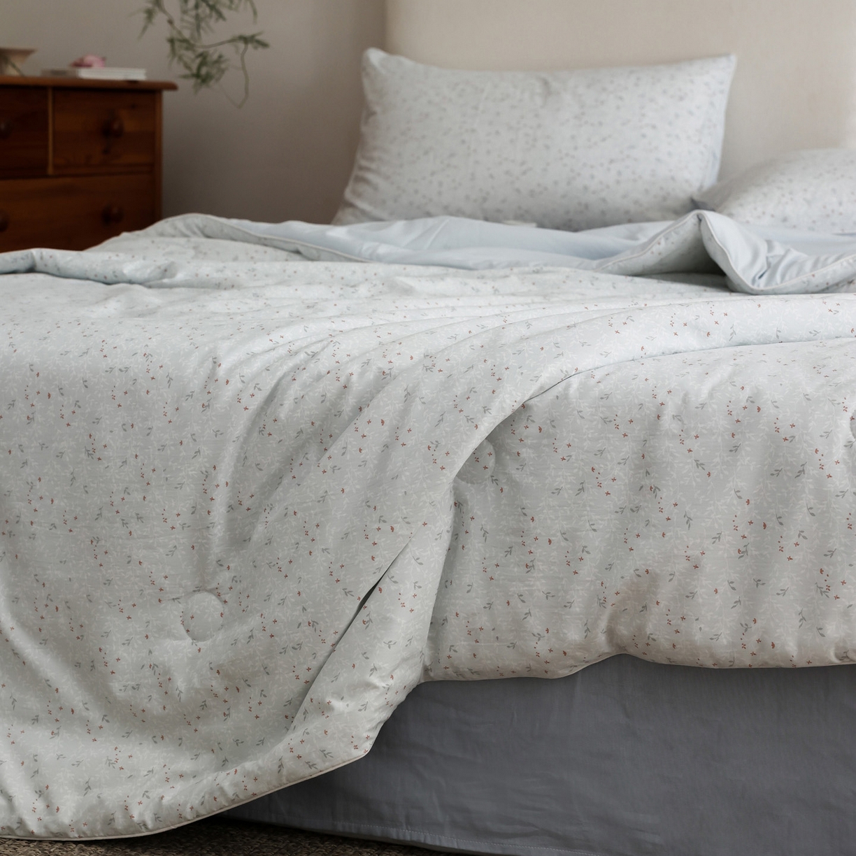 91家纺网 家纺一手货源 找家纺 万盛家纺 2026新款速干印花夏被空调被夏凉被 满庭花