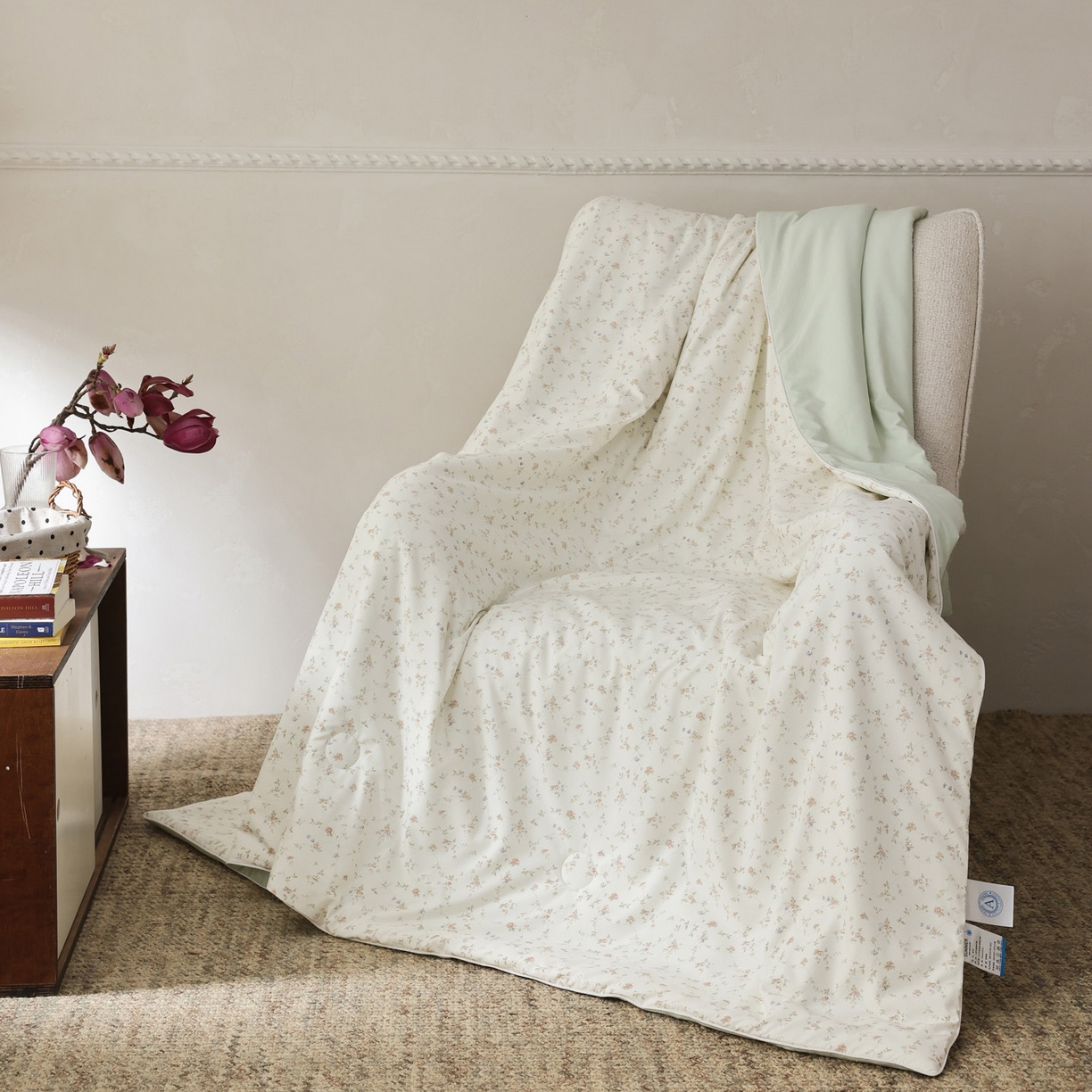 91家纺网 家纺一手货源 找家纺 万盛家纺 2026新款速干印花夏被空调被夏凉被 海棠春