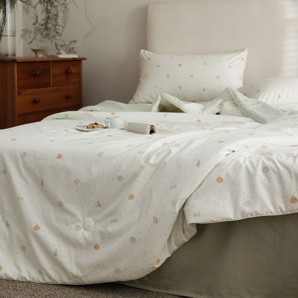 91家纺网 家纺一手货源 找家纺 万盛家纺 2026新款速干印花夏被空调被夏凉被 甜蜜南瓜