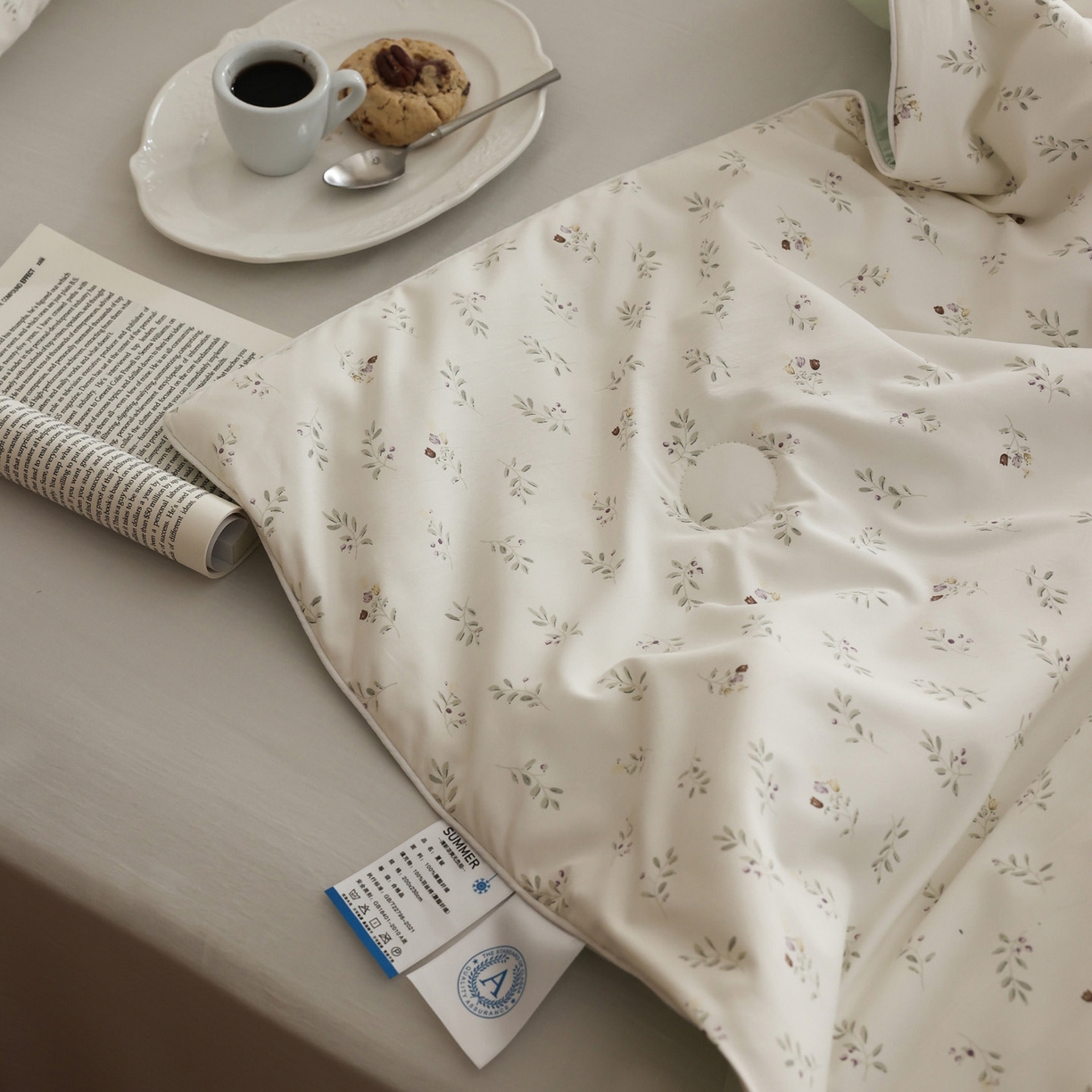 91家纺网 家纺一手货源 找家纺 万盛家纺 2026新款速干印花夏被空调被夏凉被 抹绿