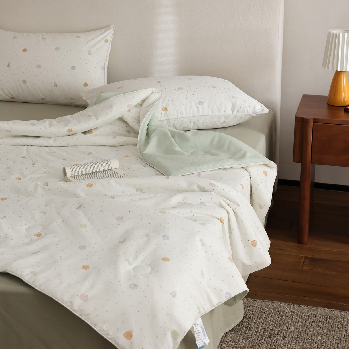 91家纺网 家纺一手货源 找家纺 万盛家纺 2026新款速干印花夏被空调被夏凉被 甜蜜南瓜